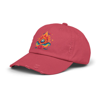 Eternal Psychedelic Flame Distressed Cap — Exploring Love Vintage Hat