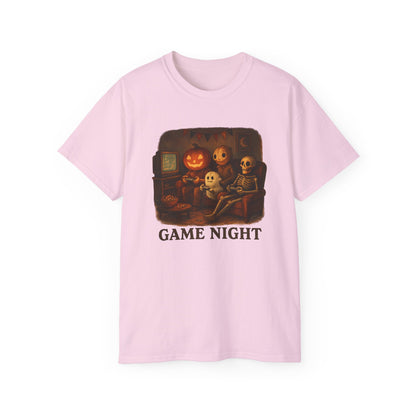 Game Night Tee, Halloween Shirt, Unisex Cotton T-Shirt, Spooky Fun Apparel, Perfect for Gathering and Celebrations