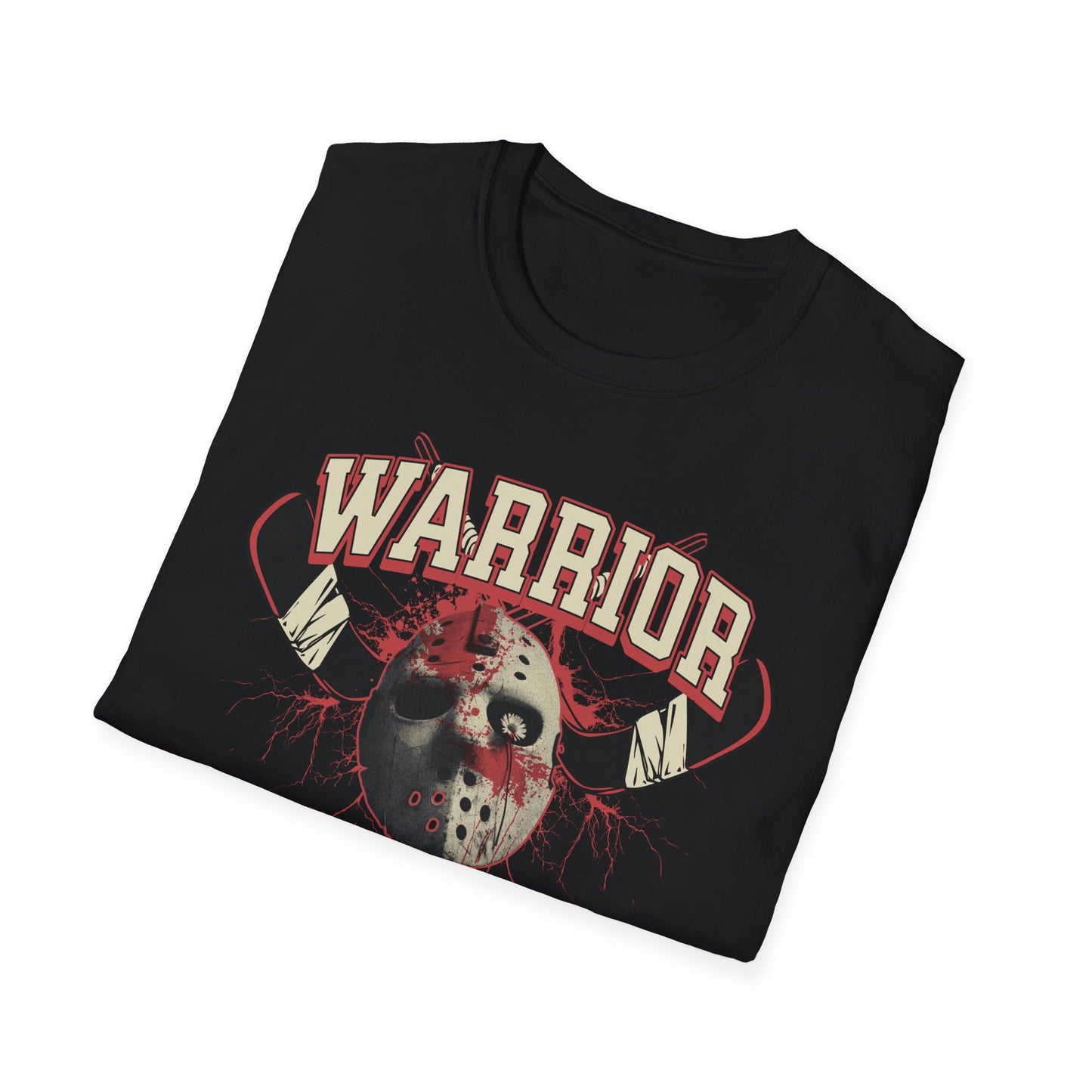Warrior Hockey Mask T-Shirt — Vintage Sports Skull Design