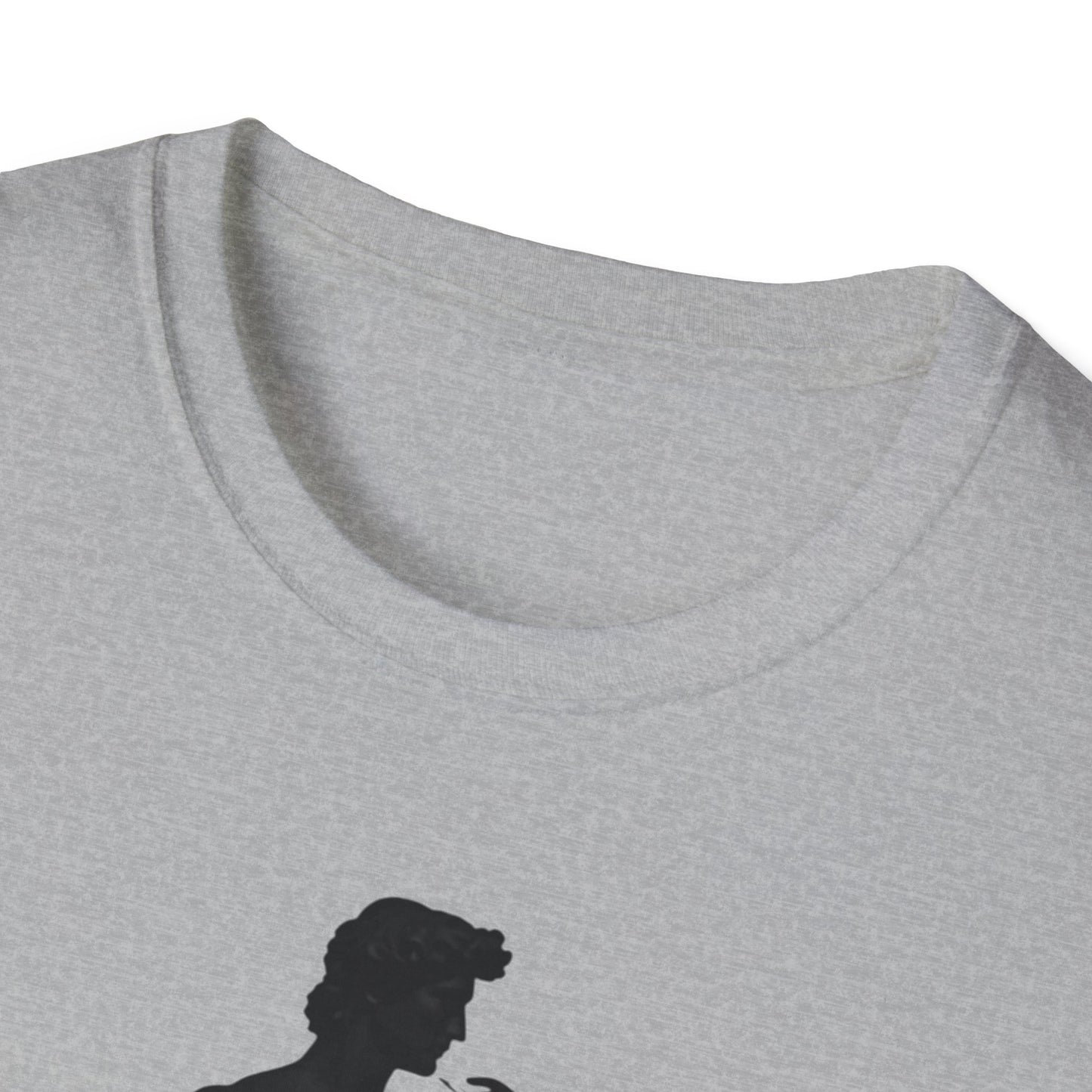 Statue with Clover Leaf — Classic Michelangelo David Silhouette Tee