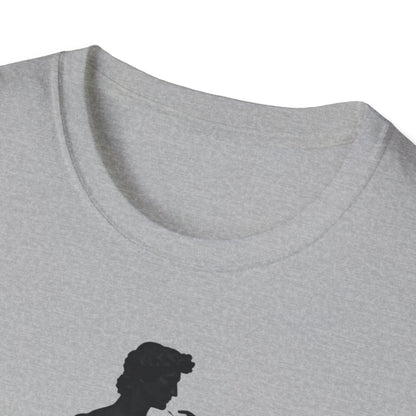 Statue with Clover Leaf — Classic Michelangelo David Silhouette Tee