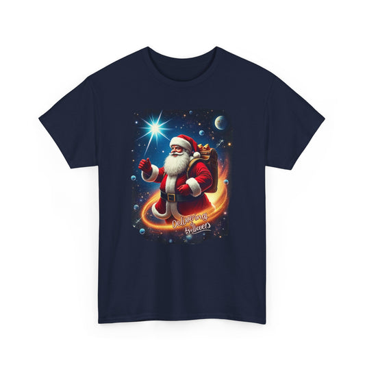 Santa delivering Believers, Unisex Heavy Cotton Tee