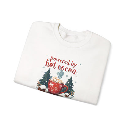 Crewneck Sweatshirt - "Powered by Hot Cocoa" Winter Graphic