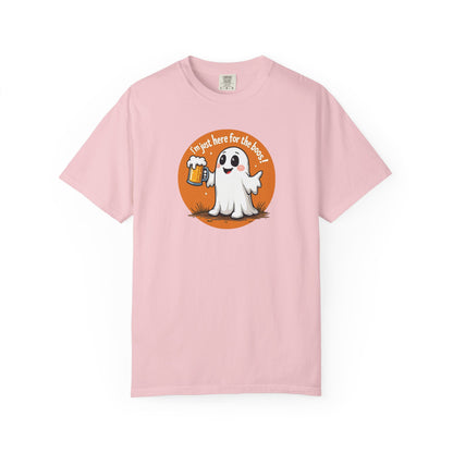Halloween Ghost Beer T-Shirt — "I’m Just Here for the Boos" Cute Spooky Tee