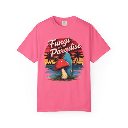 Fungi in Paradise Design, Relaxed Tee, Vintage Style Shirt, Gift for Nature Lovers, Eco-Friendly Apparel - Psychonaut Swag