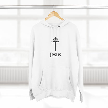 Jesus Cross Minimalist Hoodie — Faith Graphic Fleece Pullover