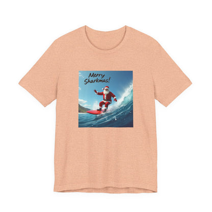 Merry Sharkmas Surfing Santa T-Shirt