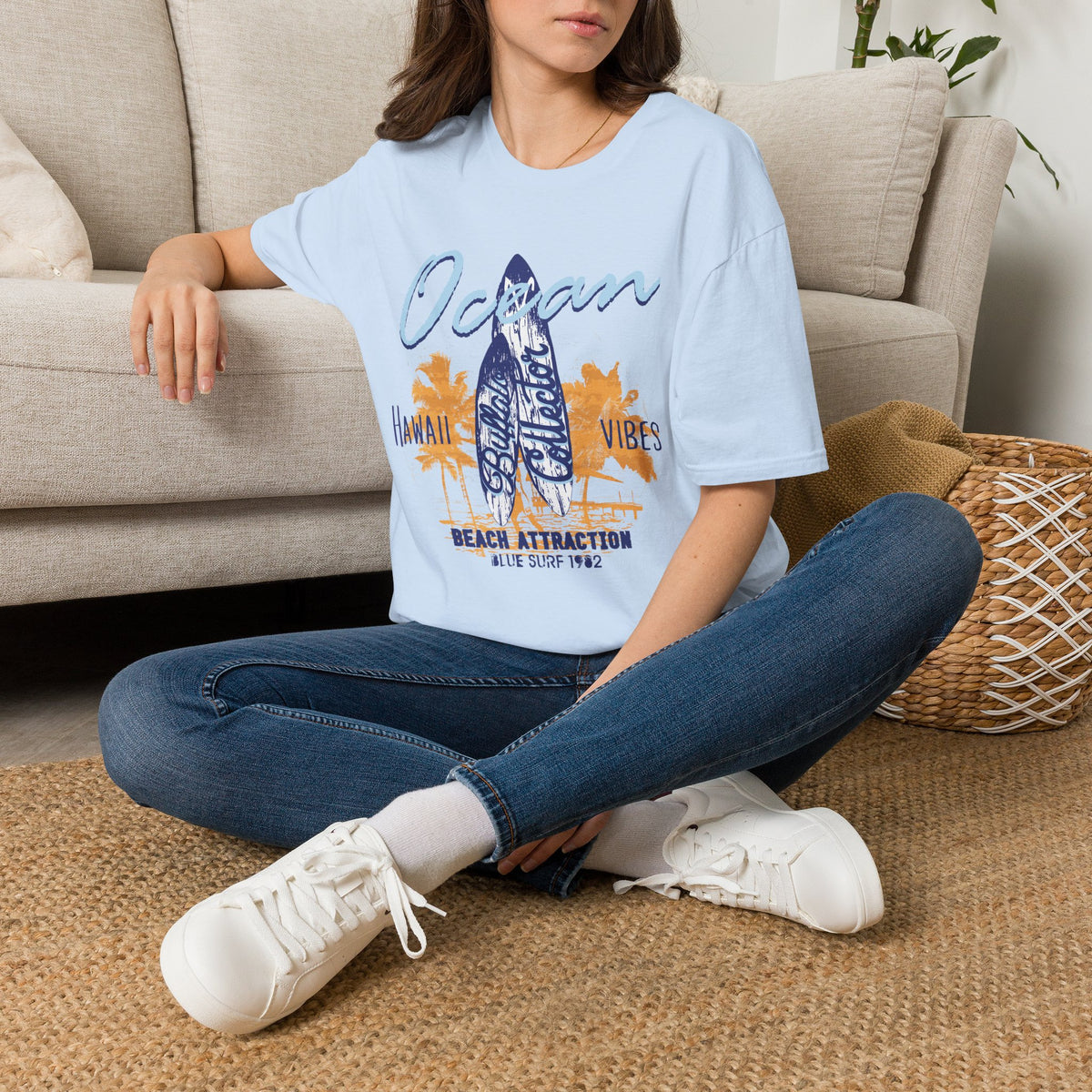 Ocean Surfboard Tee — Hawaii Vibes Beach Attraction T-Shirt