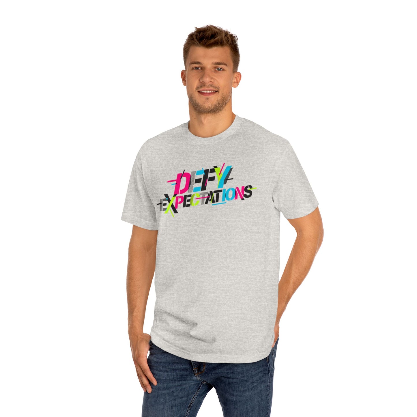 Defy Expectations Tee — Bold Retro Graphic T-Shirt