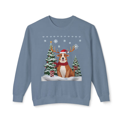 Christmas Corgi Sweatshirt - Festive Dog Reindeer Holiday Crewneck
