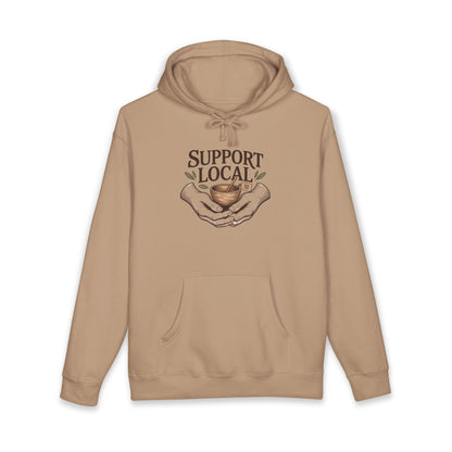 Support Local Hoodie — Vintage Hands & Heart Graphic Hooded Sweatshirt