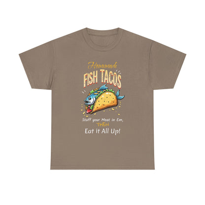 Fish Tacos Unisex Cotton Tee - Perfect for Food Lovers & Taco Tuesday - Psychonaut Swag