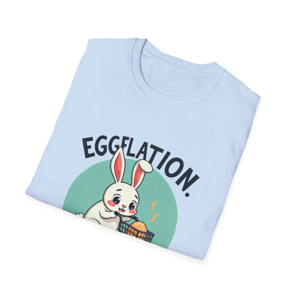 Easter Bunny 'Eggflation' T-Shirt – Cute Bunny with Egg Basket Graphic