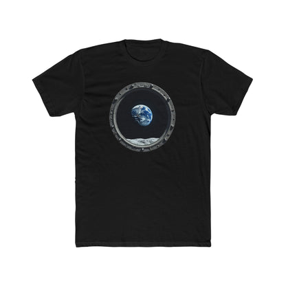 Earth view, Space-Inspired Unisex Cotton Crew Tee, Perfect for Astronaut Lovers, Casual Wear, Gift for Space Enthusiasts, Earth Day Celebration, [...] - Psychonaut Swag