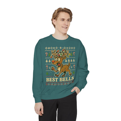 Best Bells Reindeer Sweatshirt Unisex Garment-Dyed Sweatshirt