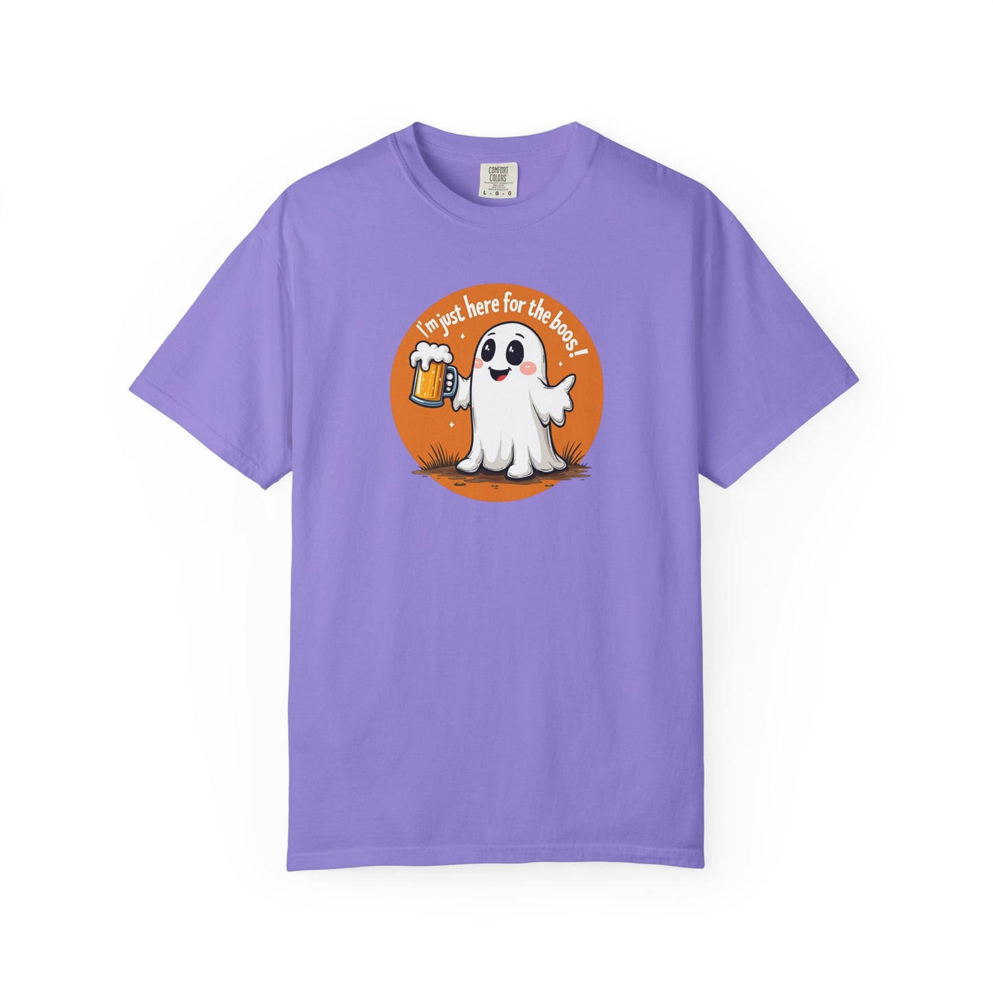 Halloween Ghost Beer T-Shirt — "I’m Just Here for the Boos" Cute Spooky Tee