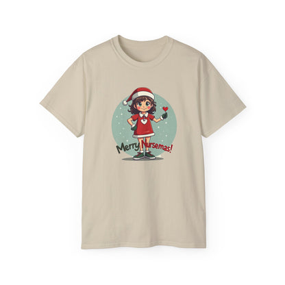 Nurse Christmas Tee — "Merry Nursemas!" Holiday Nurse T-Shirt