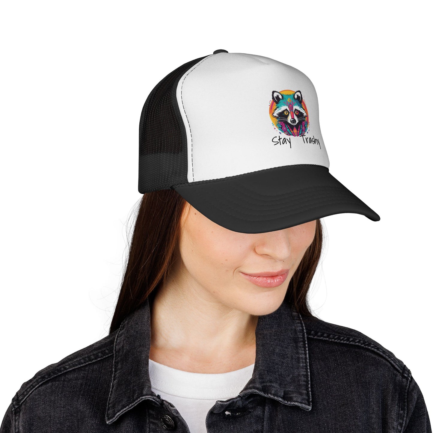Stay Trashy Racoon, Snapback Trucker Caps