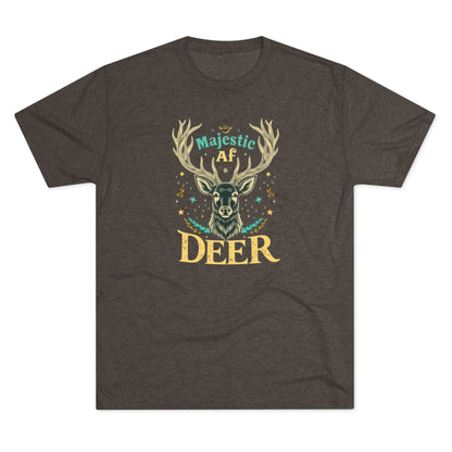 Majestic AF Deer Tee - Unisex Tri-Blend Crew Tee, Perfect for Nature Lovers, Gifts for Hunters, Casual Wear, Wildlife Enthusiasts