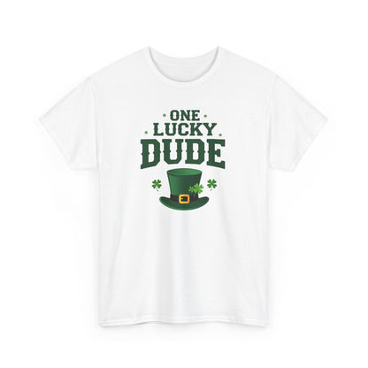 One Lucky Dude T-Shirt — St. Patrick's Day Leprechaun Hat Graphic Tee