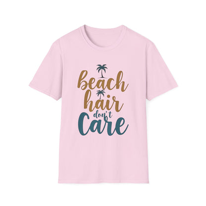Beach Hair Don't Care Unisex T-Shirt, Summer Vibe Tee, Casual Beachwear, Gift for Beach Lovers, Vacation Attire - Psychonaut Swag