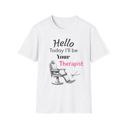 Hair stylist therapy, Unisex Softstyle T-Shirt | Perfect Gift for Barbers, Stylists, Hairdressers, Funny Tee for Self-Care Sundays, Hair Salon [...] - Psychonaut Swag