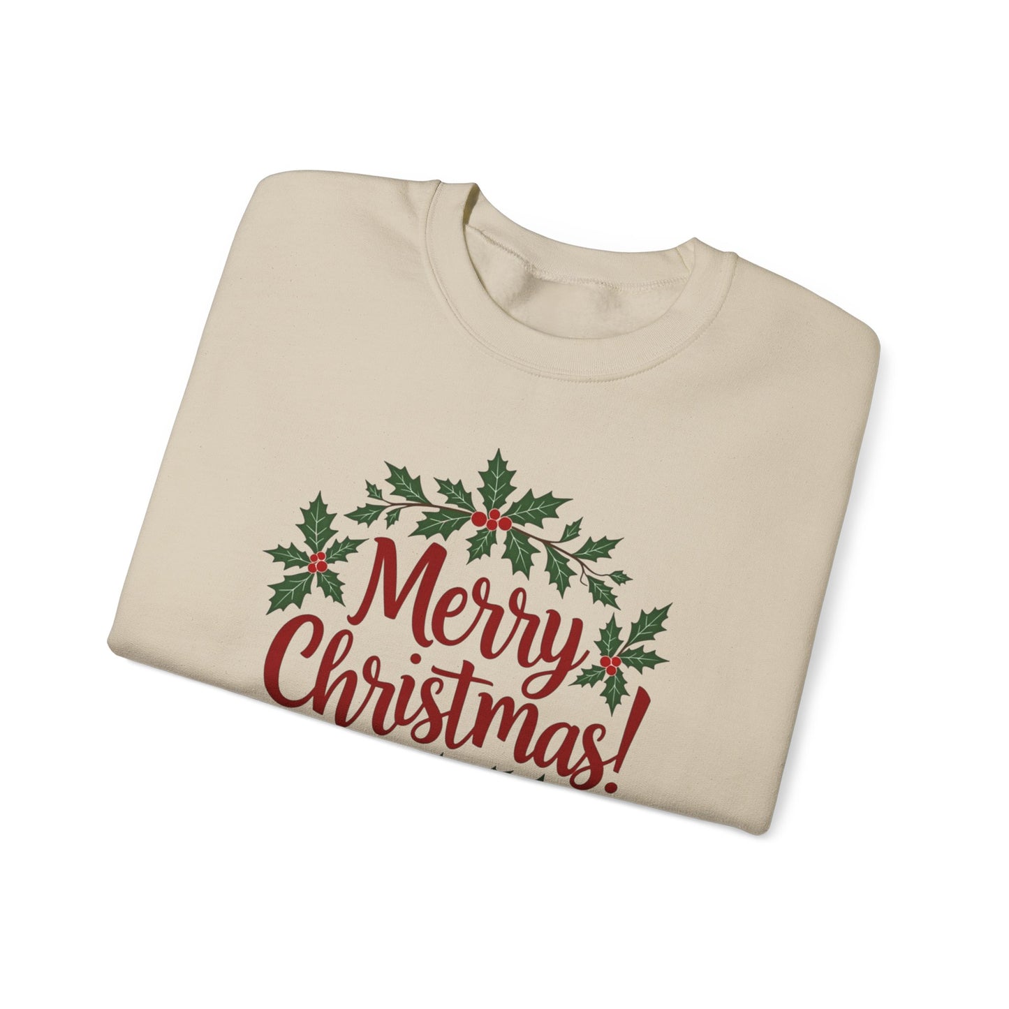 MERRY CHRISTMAS wreath, Crewneck Sweatshirt
