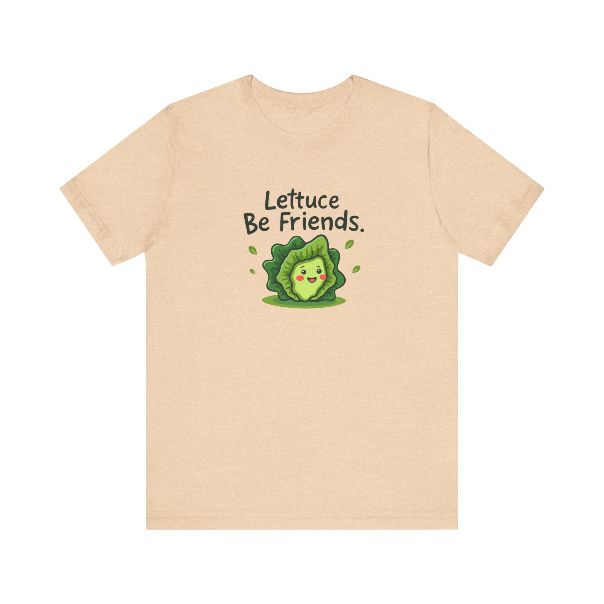 Lettuce Be Friends, Unisex Tee, Casual Wear, Gift for Vegetarians, Summer T-Shirt, Eco-Friendly Apparel - Psychonaut Swag