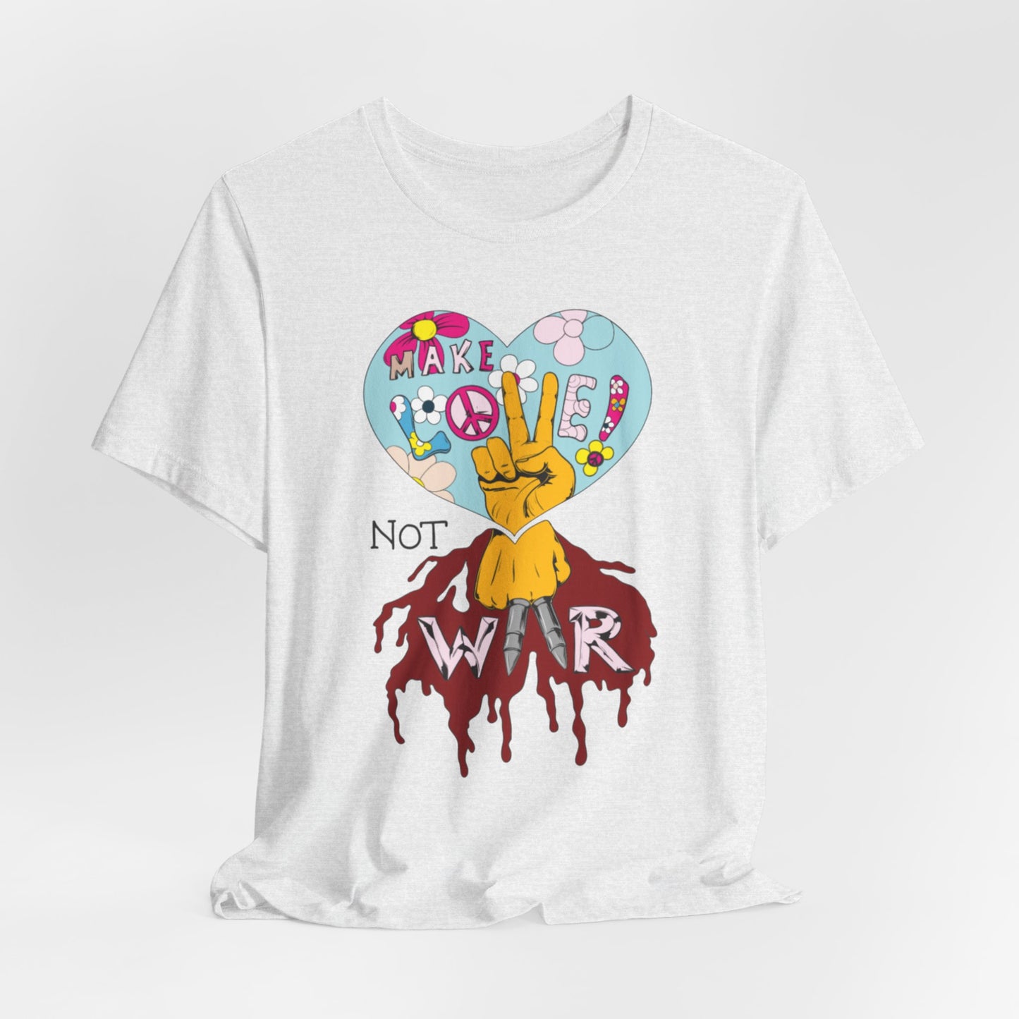 Make Love Not War, unisex Jersey Short Sleeve Tee