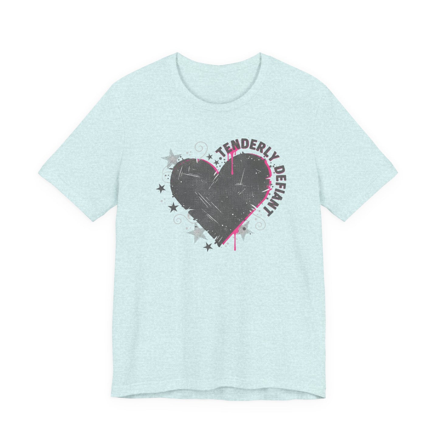 Tenderly DeFallen Heart Tee — Grunge Heart Graphic T-Shirt