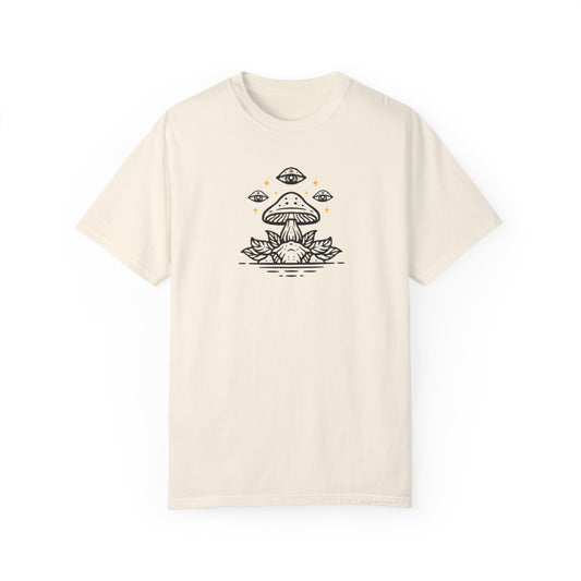 Mushroom pattern,Unisex Garment-Dyed T-shirt - Psychonaut Swag