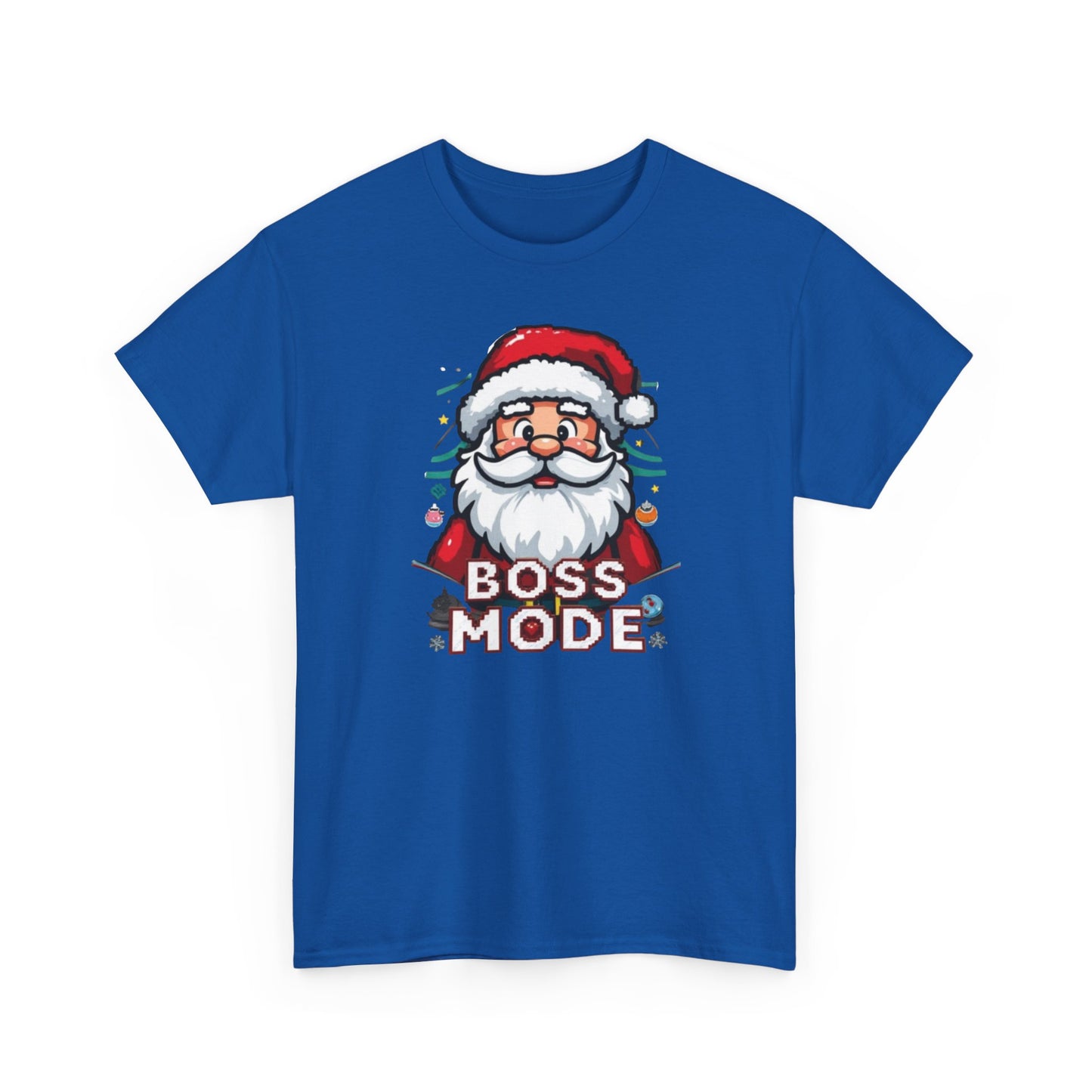 Boss Mode Santa T-Shirt — Funny Christmas Tee with 'Boss Mode' Santa Design