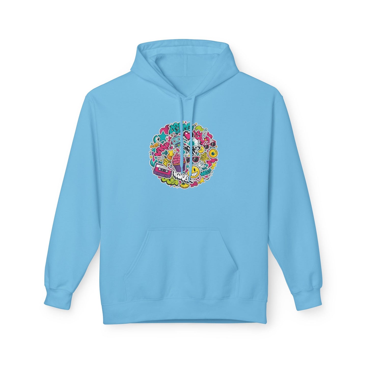 Colorful Retro Doodles Graphic Pullover