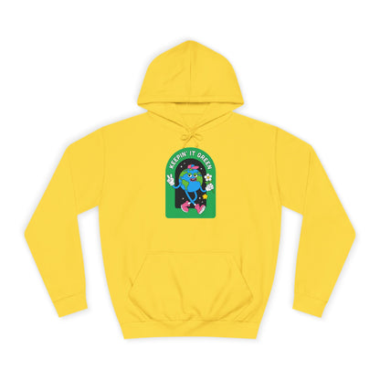 Keeping it Green Unisex College Hoodie - Psychonaut Swag