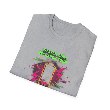 Needs Charging,  T-Shirt — Retro Neon Phone Graphic Tee