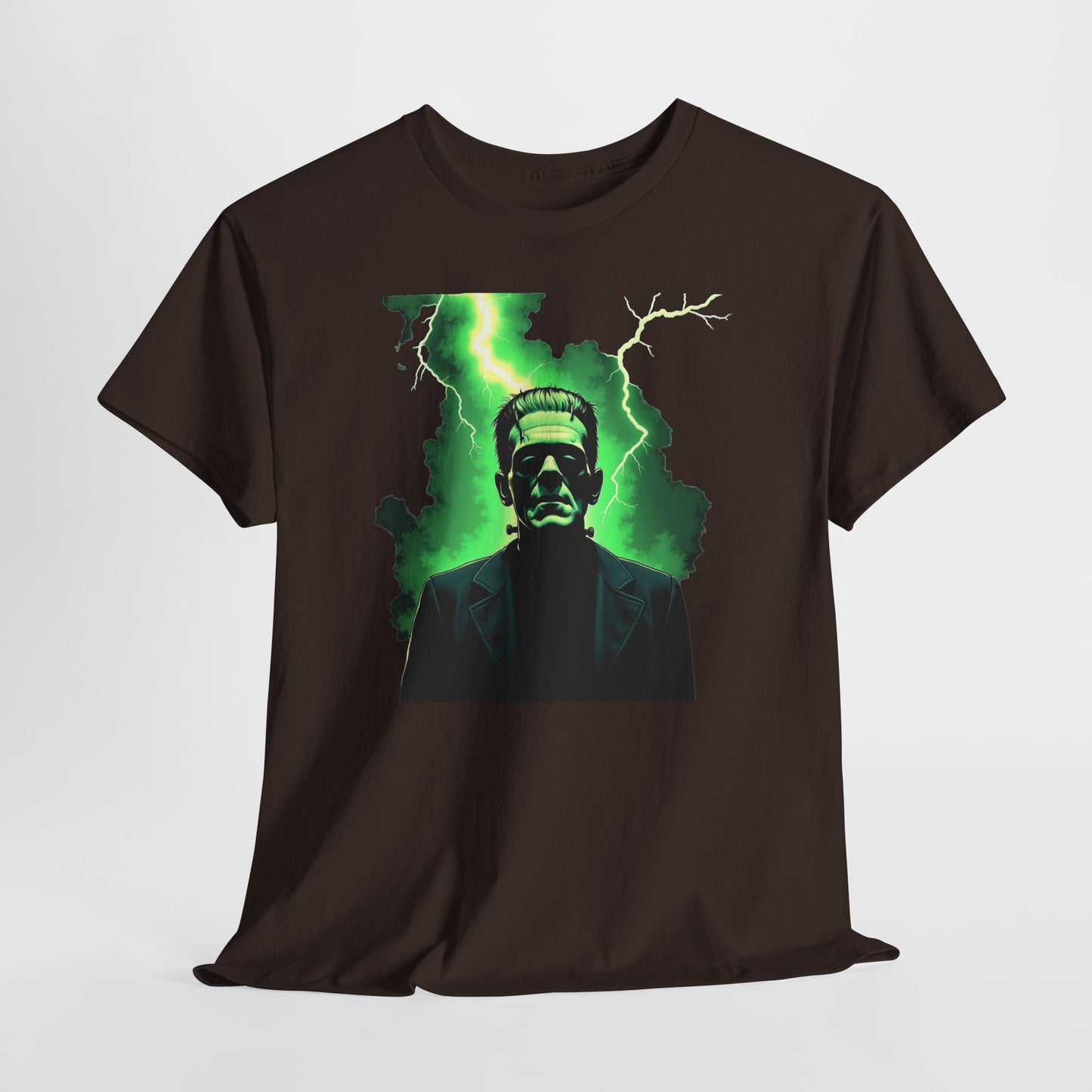 O.G. Frankenstein Lightning Tee – Neon Green Monster Graphic T-Shirt