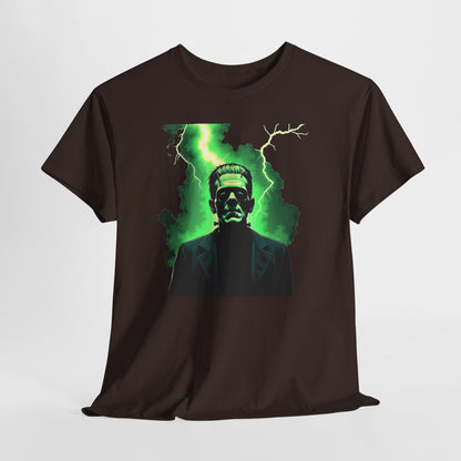 O.G. Frankenstein Lightning Tee – Neon Green Monster Graphic T-Shirt