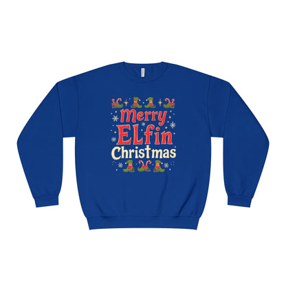 Christmas Elf Unisex Sweatshirt - Merry Elfin Christmas Tee for Elf Fanatics