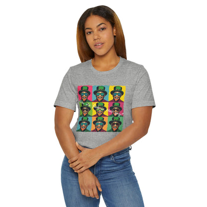 Pop Art Leprechaun, Who da fook is that guy?” T-Shirt — Colorful St. Patrick’s Day Graphic Tee
