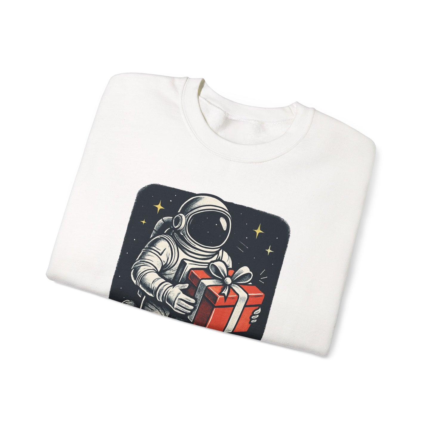 Astronaut holding Gift,  Unisex Heavy Blend™ Crewneck Sweatshirt