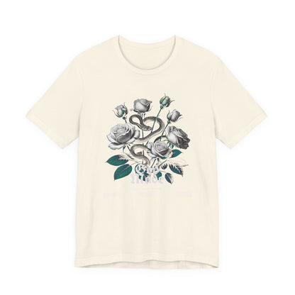Rose and Snake Graphic Tee – Gothic Floral Vintage Shirt