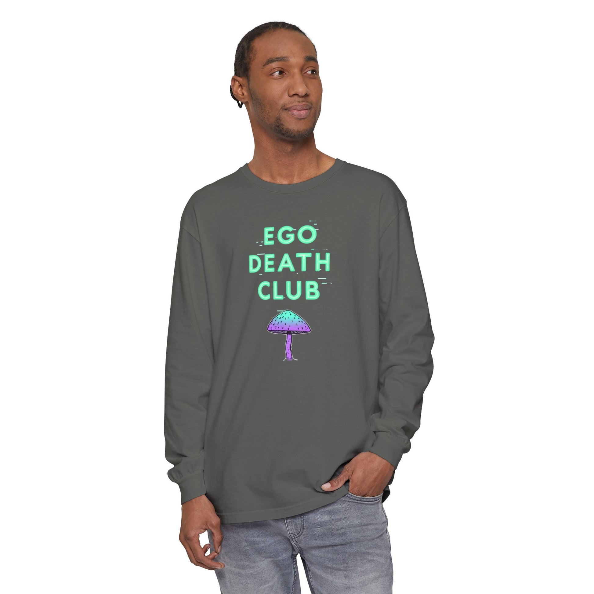 Ego Death Club Long Sleeve T-Shirt, Unisex Tee, Casual Wear, Gift for Friends, Trendy Fashion - Psychonaut Swag