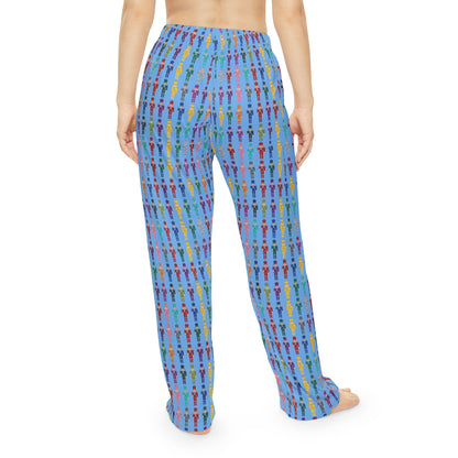 Women's Nutcracker Pajama Pants — Colorful Retro Micro People All-Over Print Lounge Pants