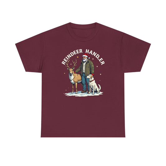 Reindeer Handler T‑Shirt — Santa Handler Graphic Holiday Tee