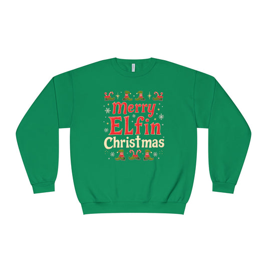 Christmas Elf Unisex Sweatshirt - Merry Elfin Christmas Tee for Elf Fanatics