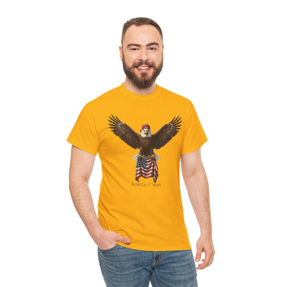 America F Yeah Eagle Tee — Patriotic Flag Graphic Shirt