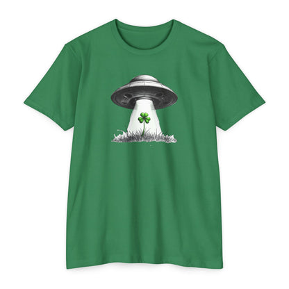 UFO Abduction Shamrock Tee — St. Patrick’s Day Alien Graphic T-Shirt