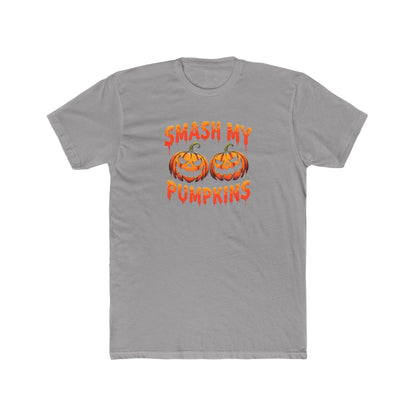 Smash my Pumpkins, Halloween Humor Unisex Cotton Crew Tee, Fun Pumpkin Graphic Tee, Fall Festival Shirt, Trick or Treat Apparel, Casual Halloween Wear