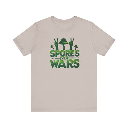 Spores Not Wars - Eco-Friendly Statement Shirt, Casual Wear, Gift for Nature Lovers, Unique Graphic Tee, Sustainable Fashion - Psychonaut Swag
