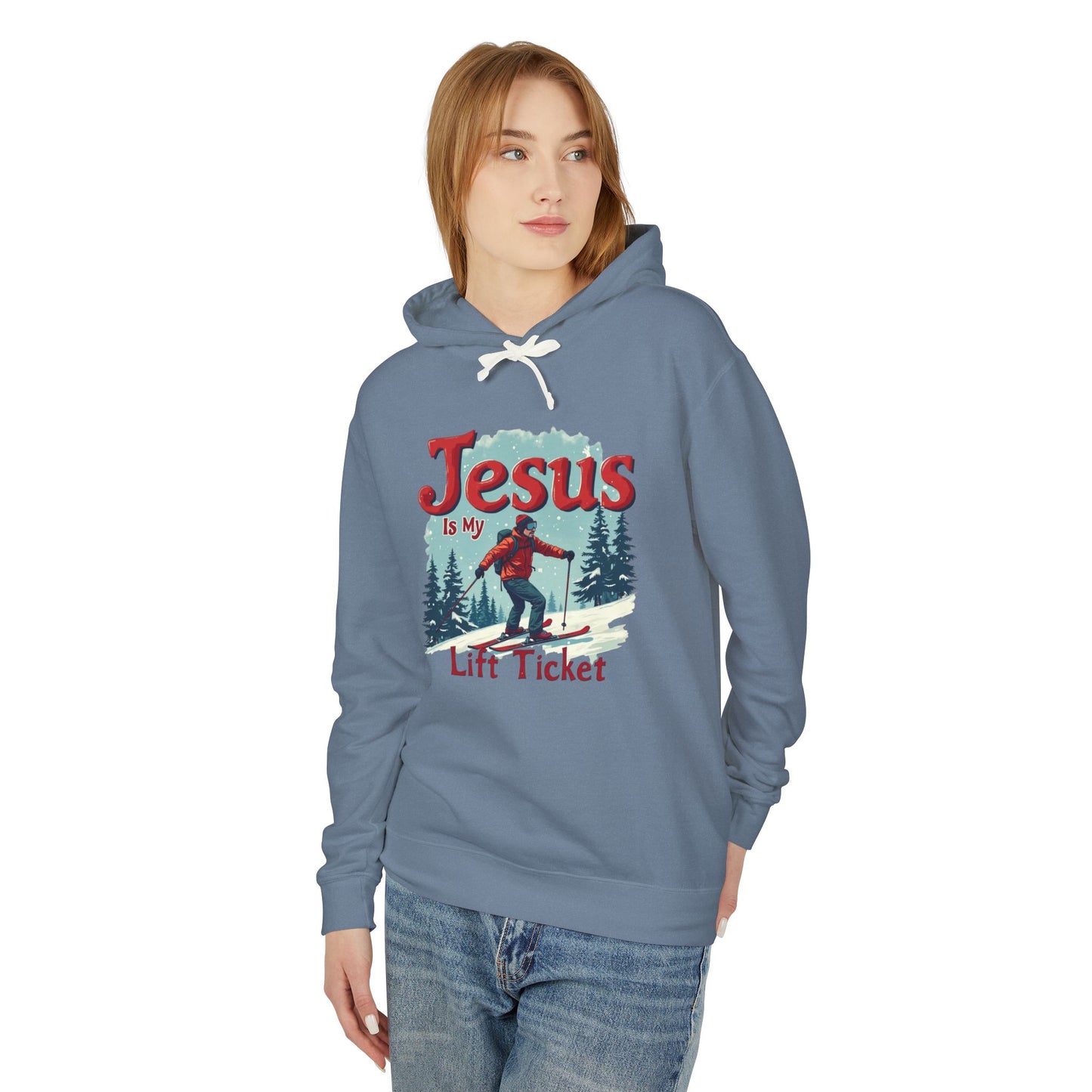 Jesus Is My Lift Ticket Hoodie — Christian Skiing Pullover
